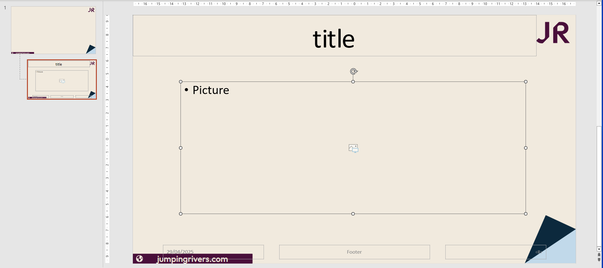 Slide Master view in PowerPoint.