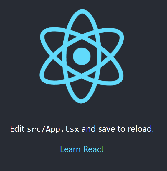 Default Create React App initial view