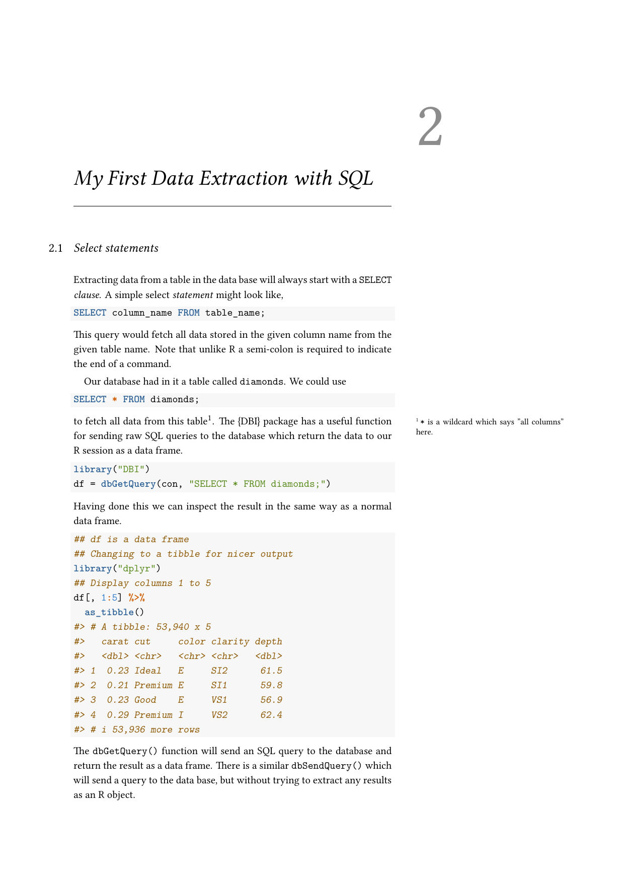 Page 5 of example course material for  An Introduction to SQL with R