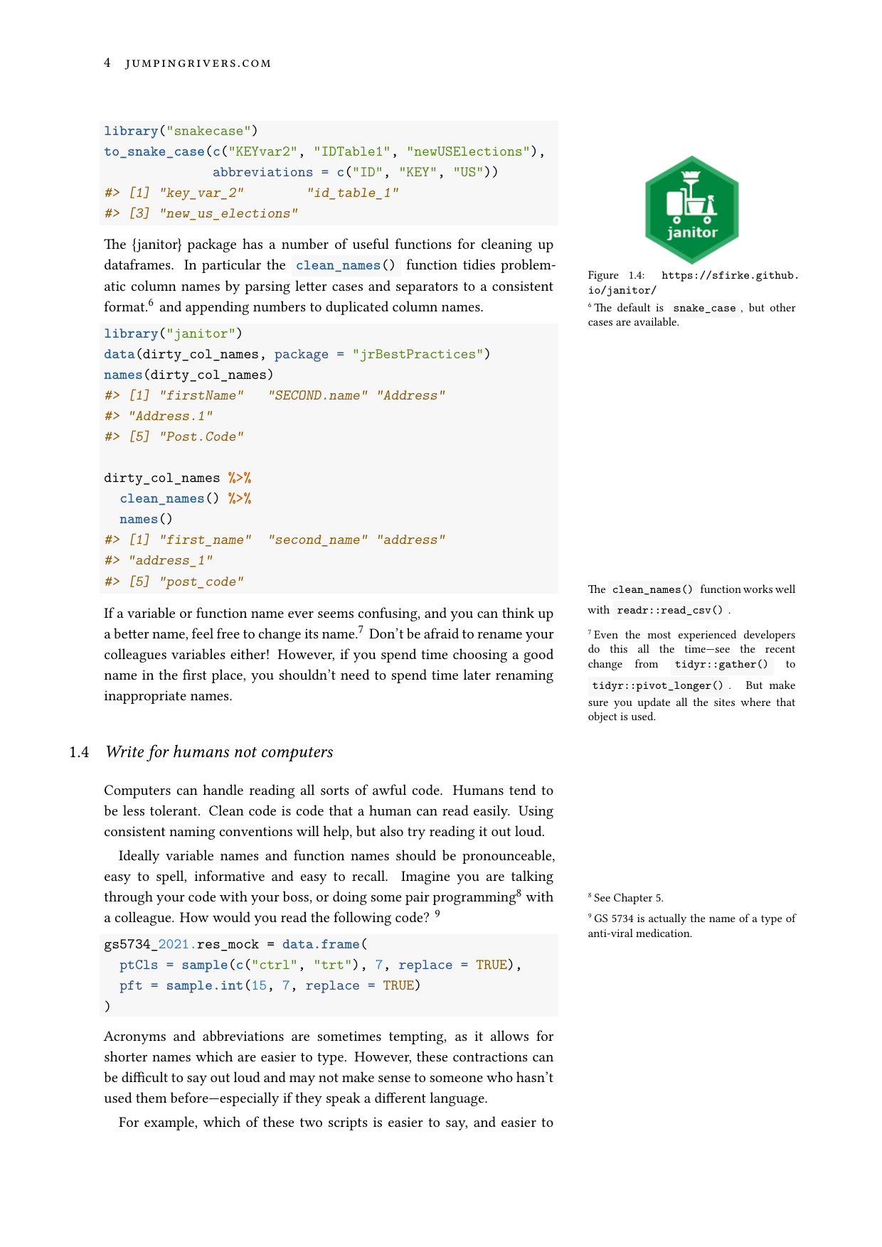 Page 4 of example course material for  R Best Practices