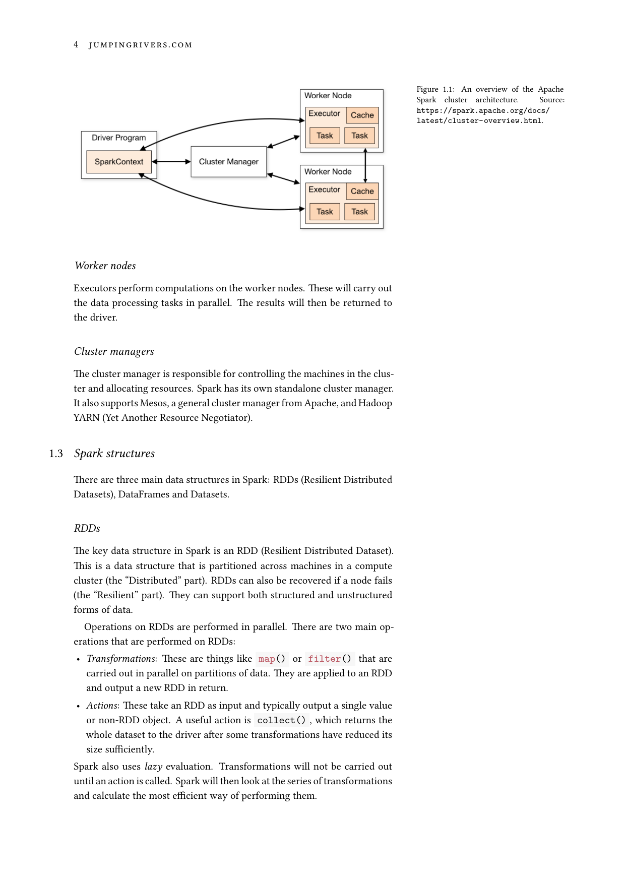 Page 4 of example course material for  Big Data Analytics with PySpark