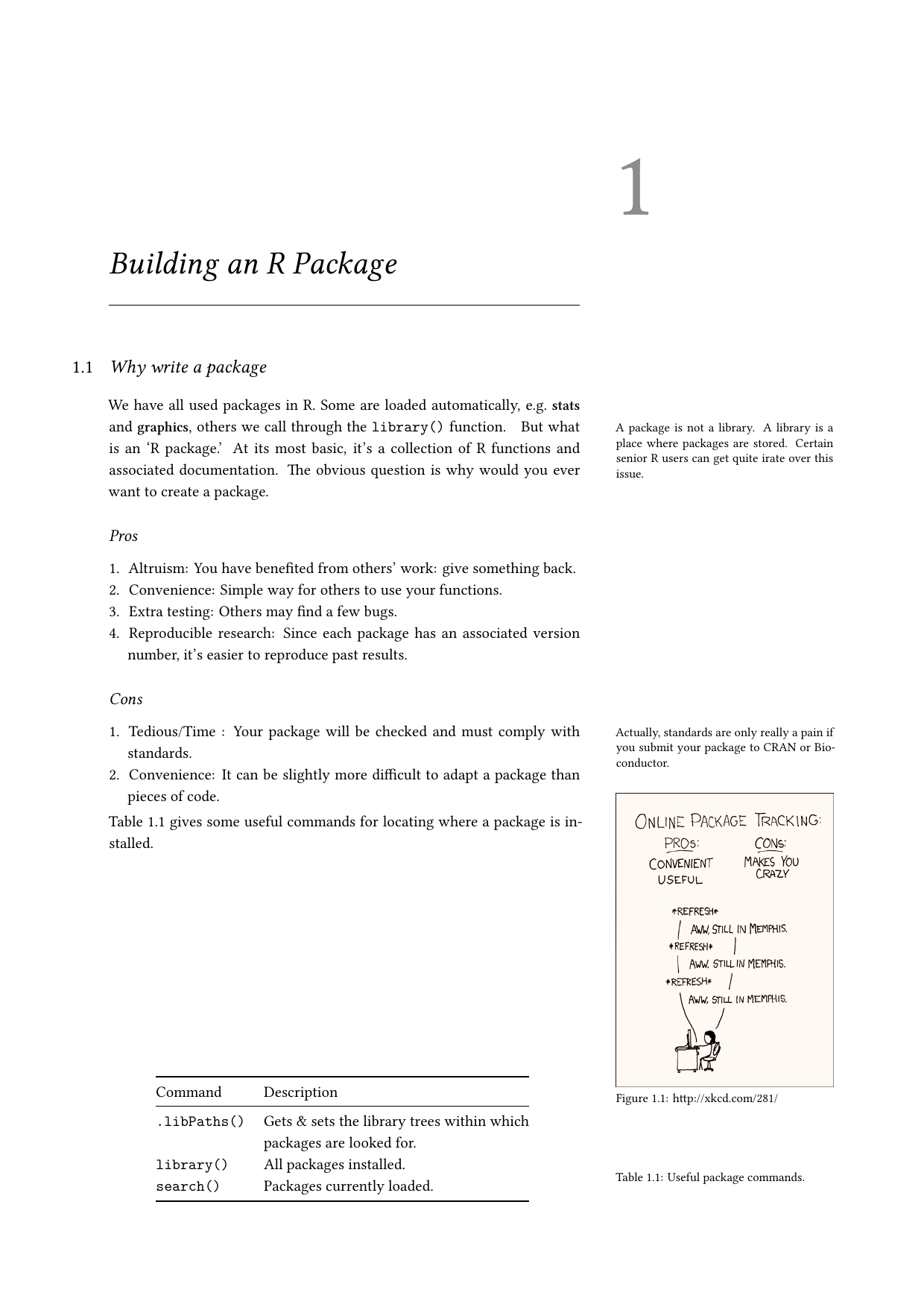 Page 2 of example course material for  Building an R Package