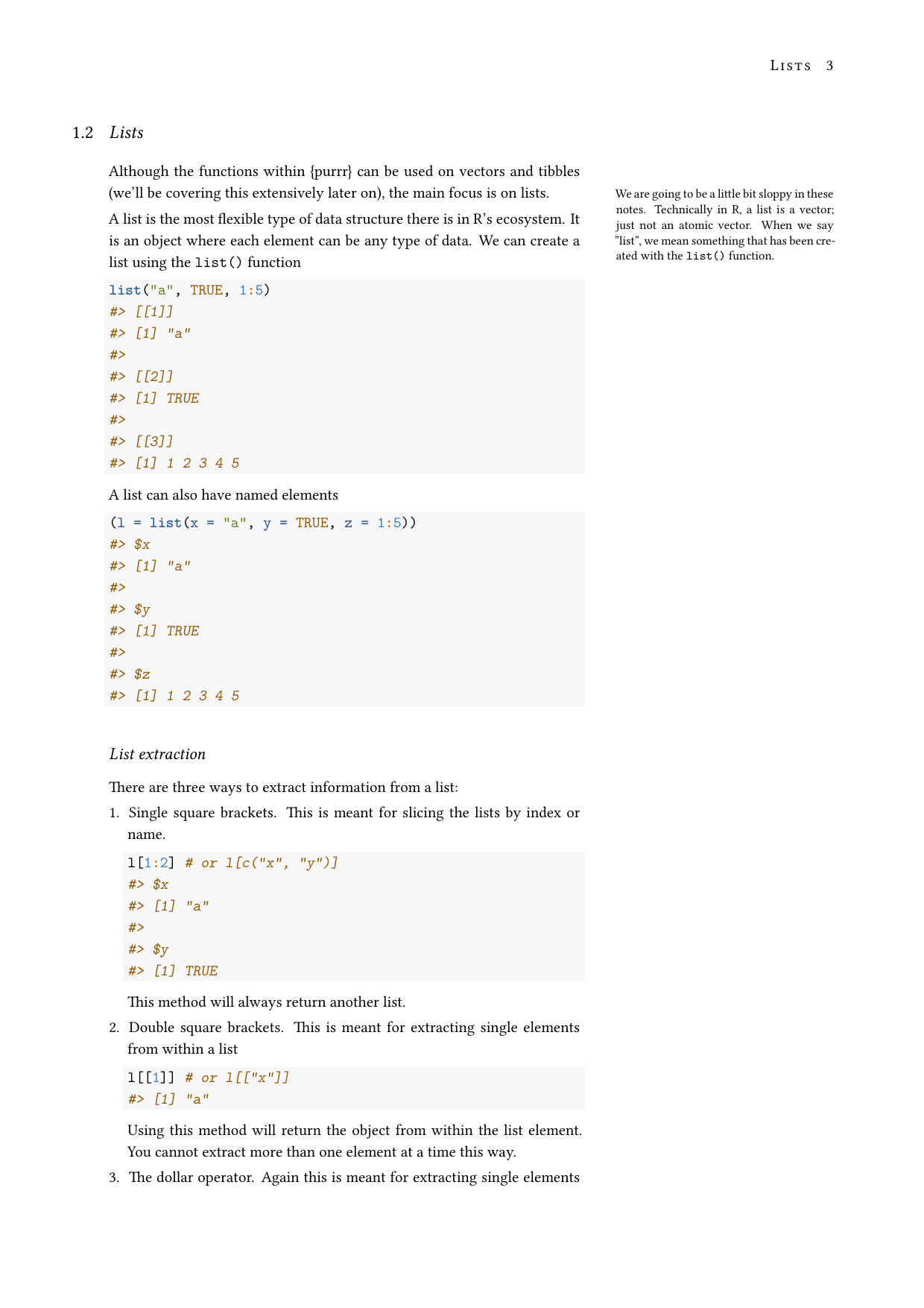 Page 3 of example course material for  Functional Programming with {purrr}