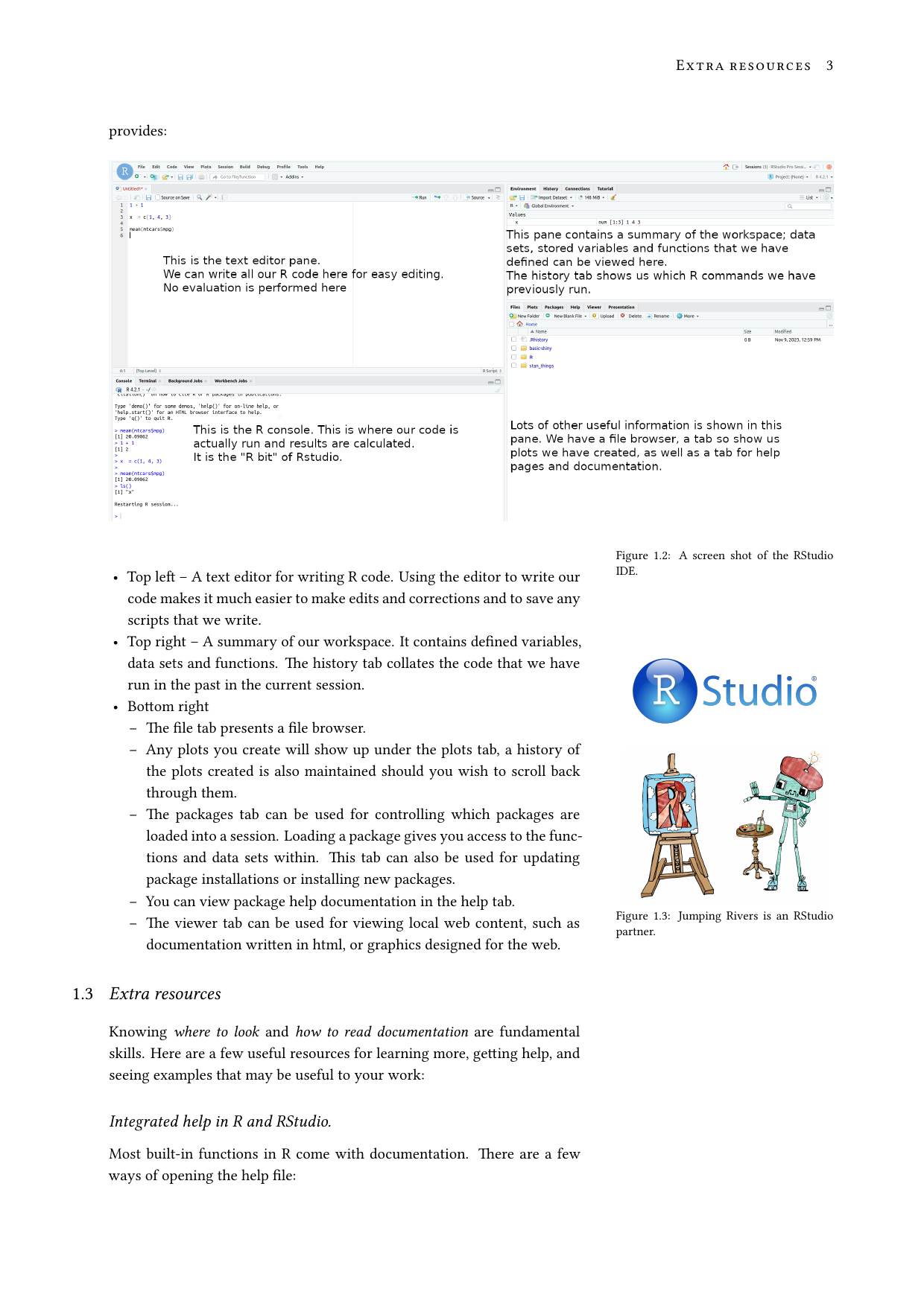 Page 3 of example course material for  Introduction to R