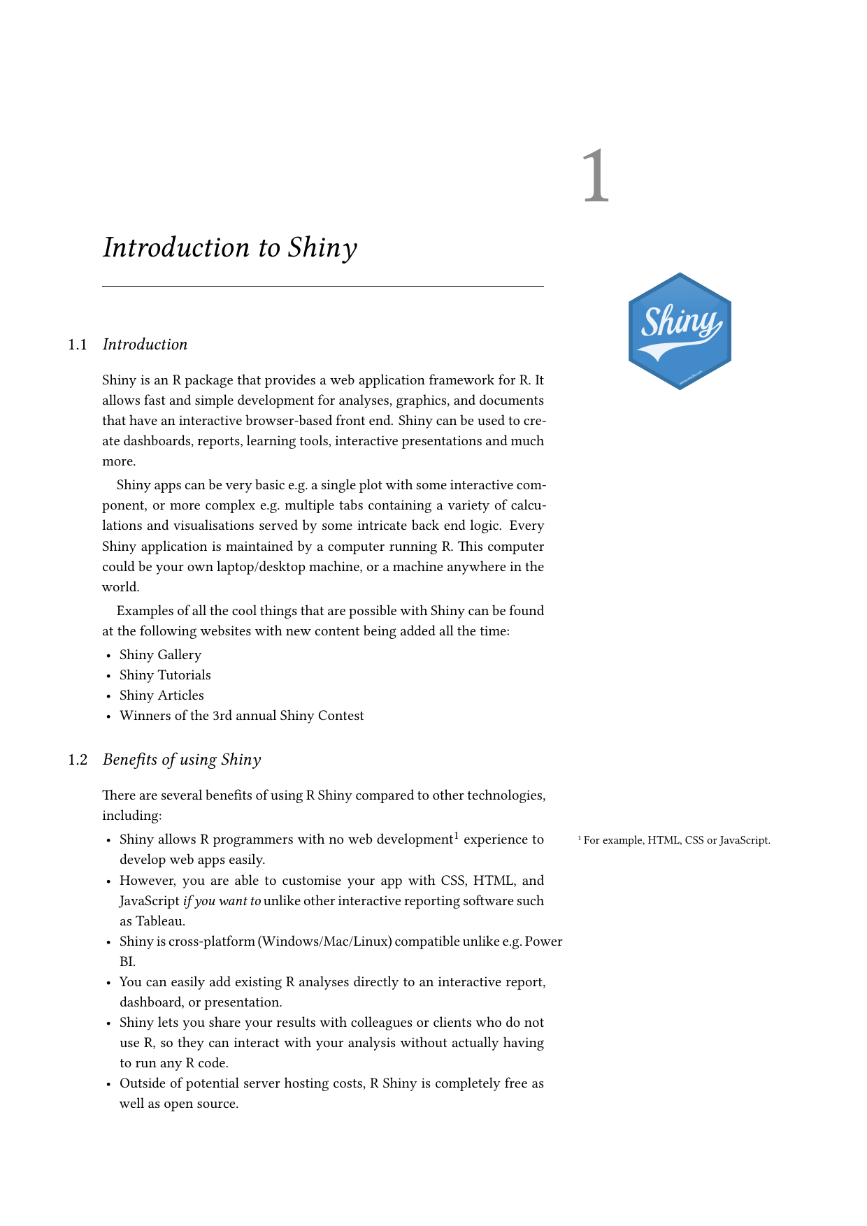 Page 2 of example course material for Introduction to Shiny