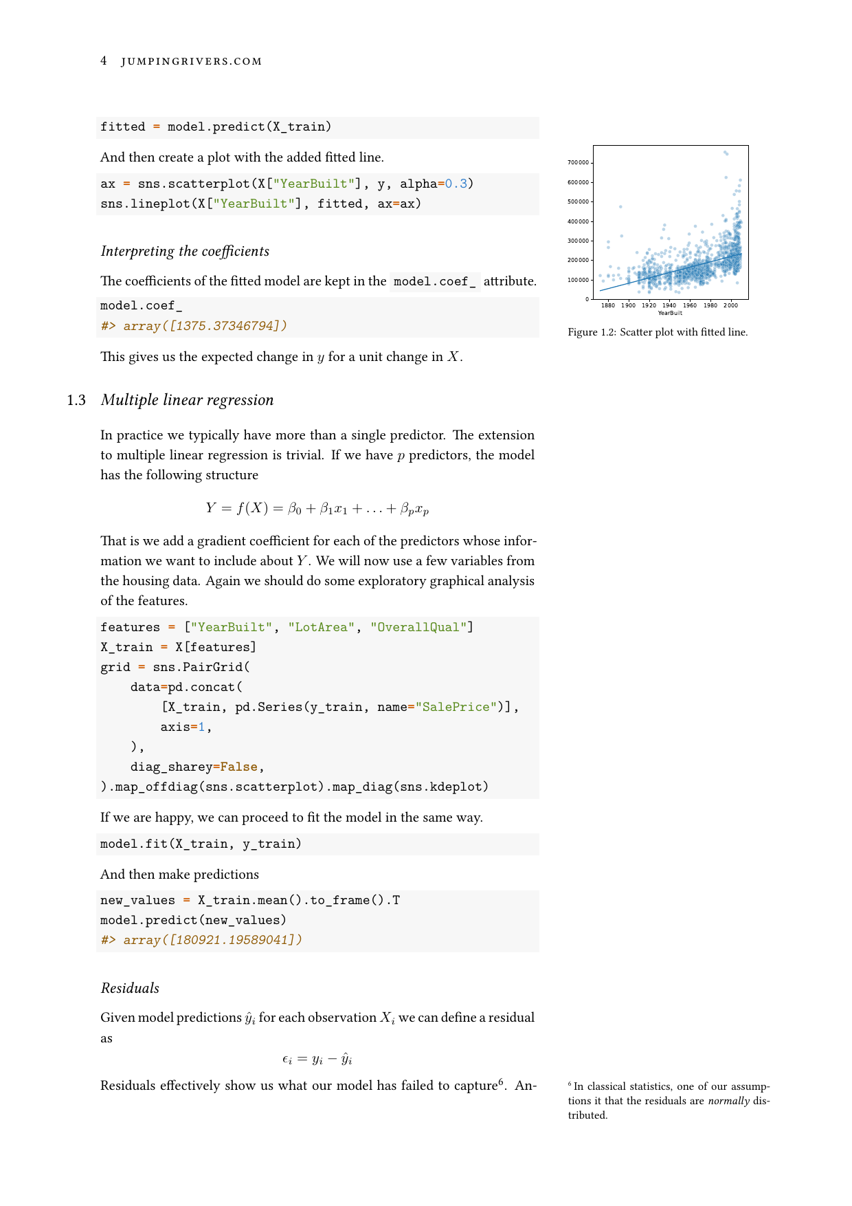 Page 5 of example course material for Machine Learning with Python