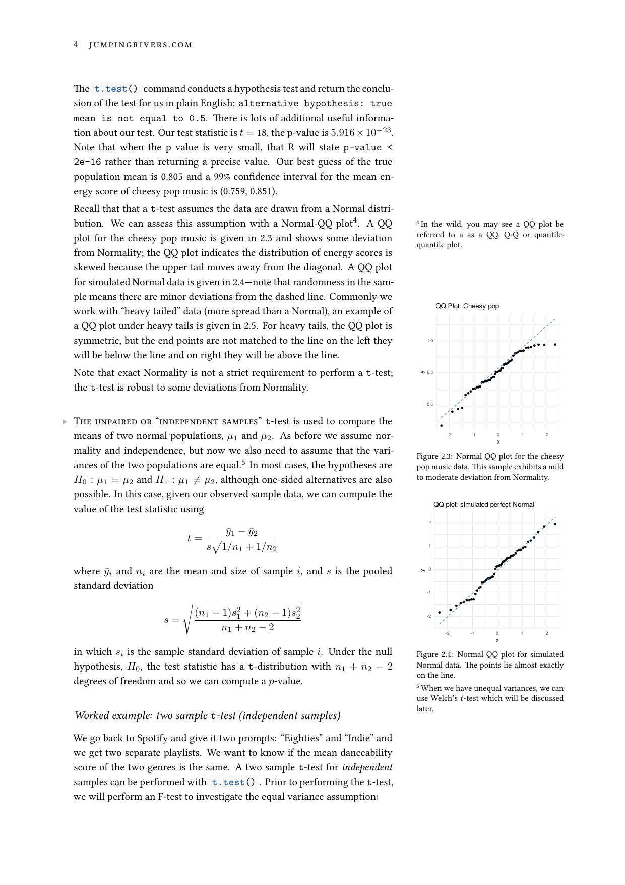 Page 5 of example course material for Statistical Modelling with R