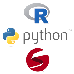 Logos of R, Python and Scala