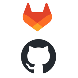 Logos of GitLab and GitHub.