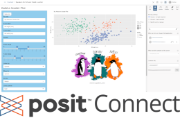 Sceenshot of graph about penguins shared in Posit connect, above the posit connect logo